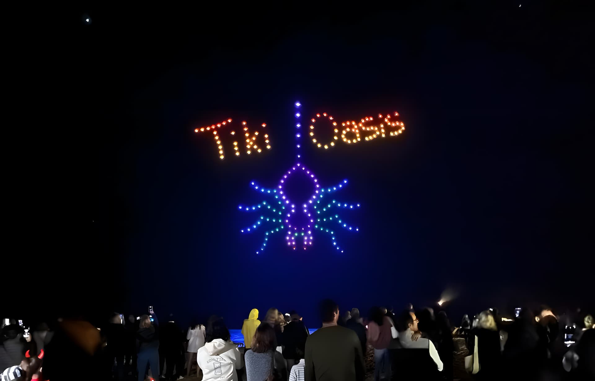 spectacle de drone dans le ciel