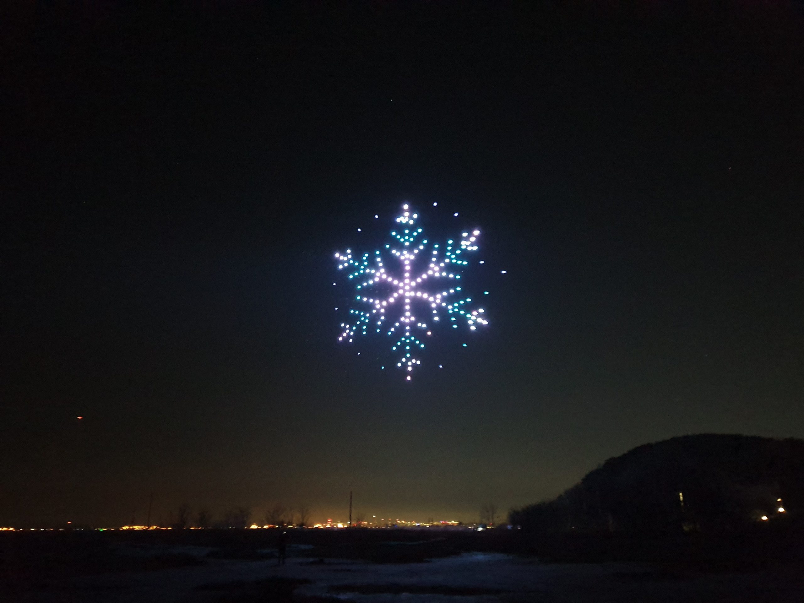 flocon en drones lumineux
